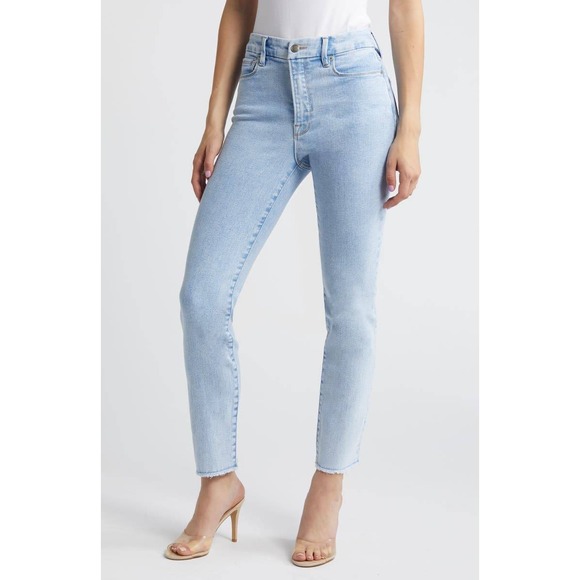 Good American Denim - GOOD AMERICAN Jeans Size 4 Blue Good Classic Inset Ankle Slim Indigo454 Raw Hem